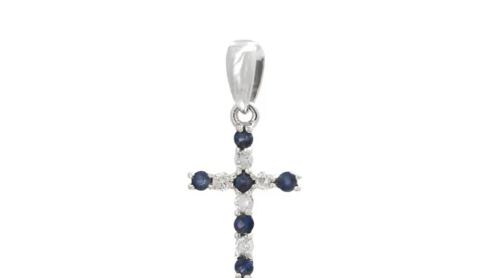 Sapphire Cross Pendant